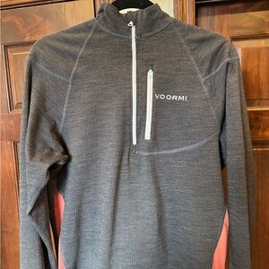 Voormi Charcoal and Coral Pullover